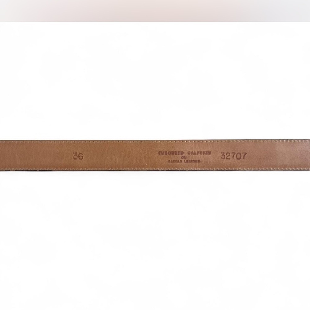 Brown Leather |Brighton| Belt with Alligator Embossed Pattern Size 36 - Picture 4 of 6